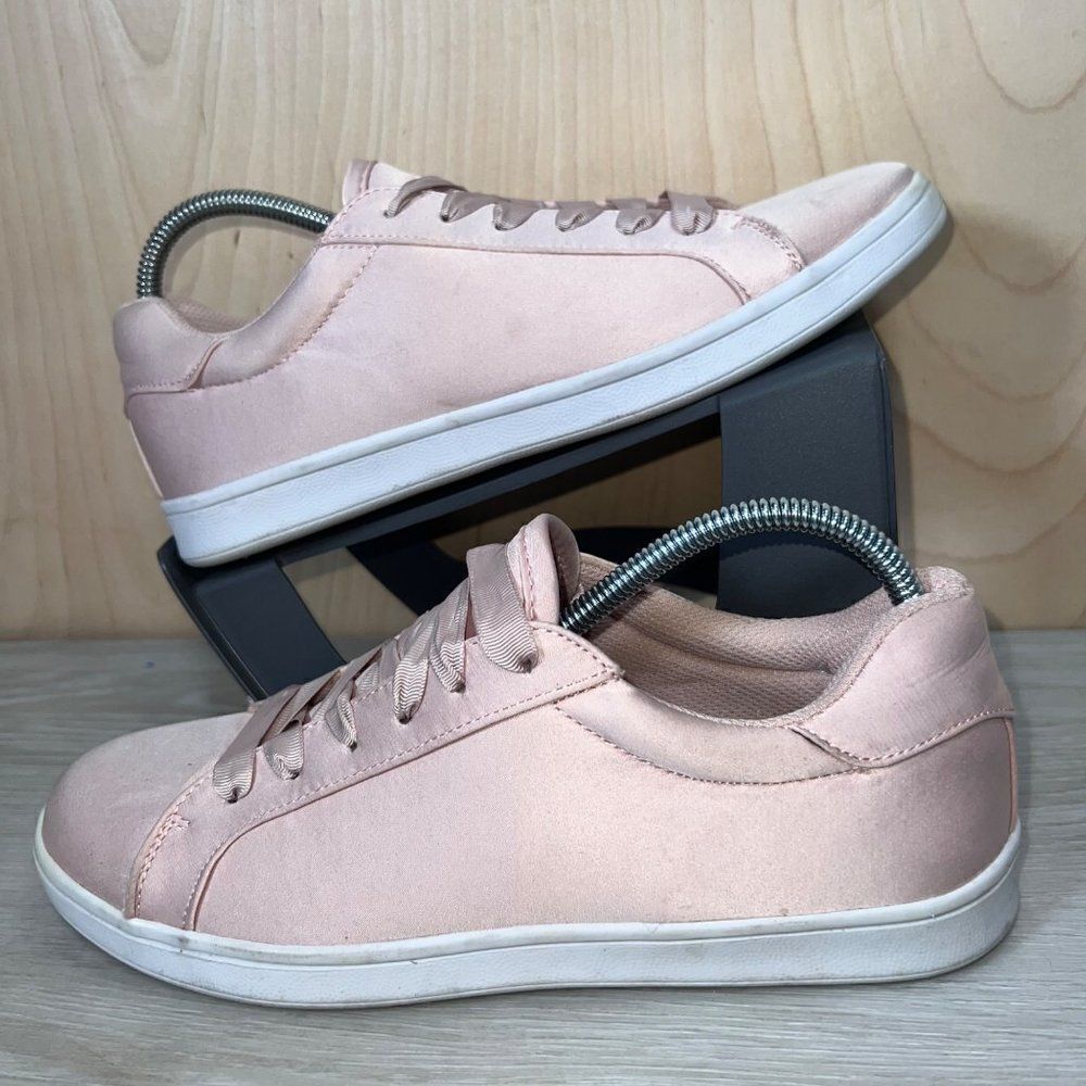 ‎Madden Girl BAABEE Pink Satin Sneakers Women's 8.5